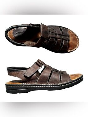 Minnetonka Dark Brown Leather Fisherman Sandals for Women or can be worn unisex